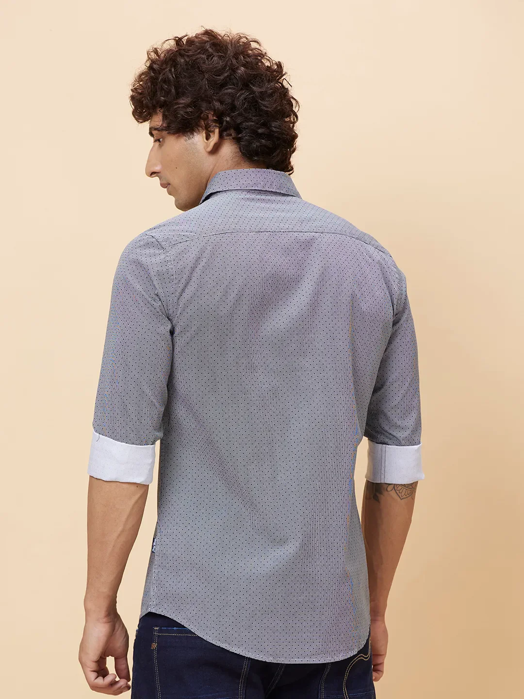 Black Slim Fit Regular Collar Men's Shirt by Being Human Clothing - Image 2