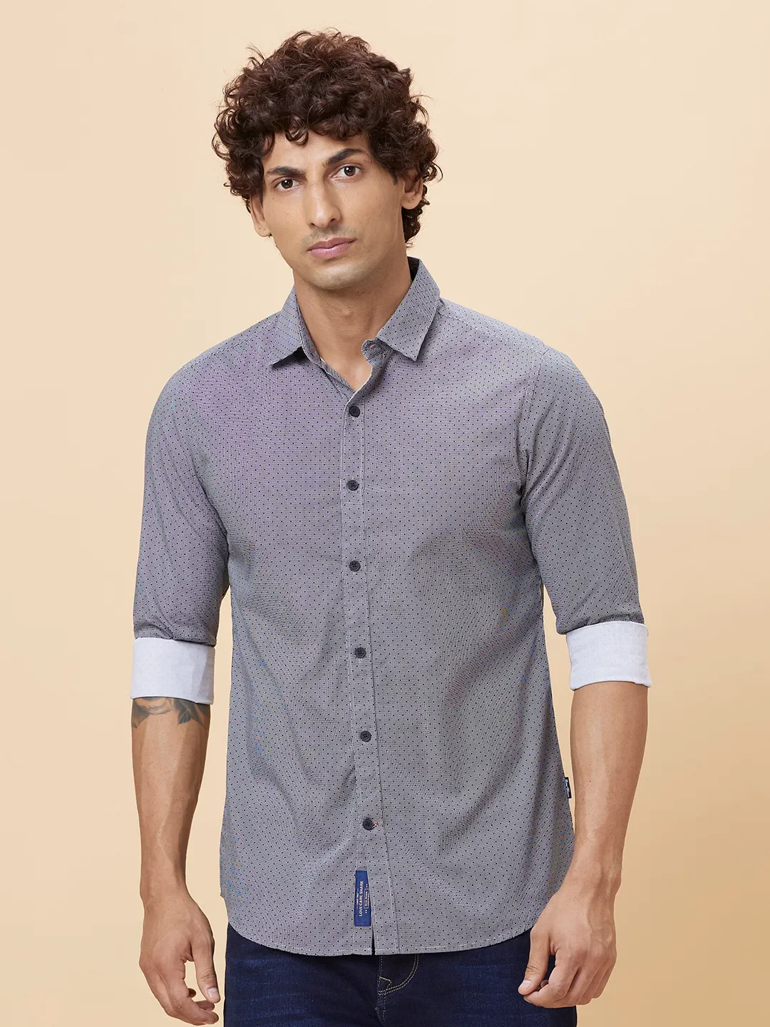 Black Slim Fit Regular Collar Men's Shirt by Being Human Clothing - Image 6