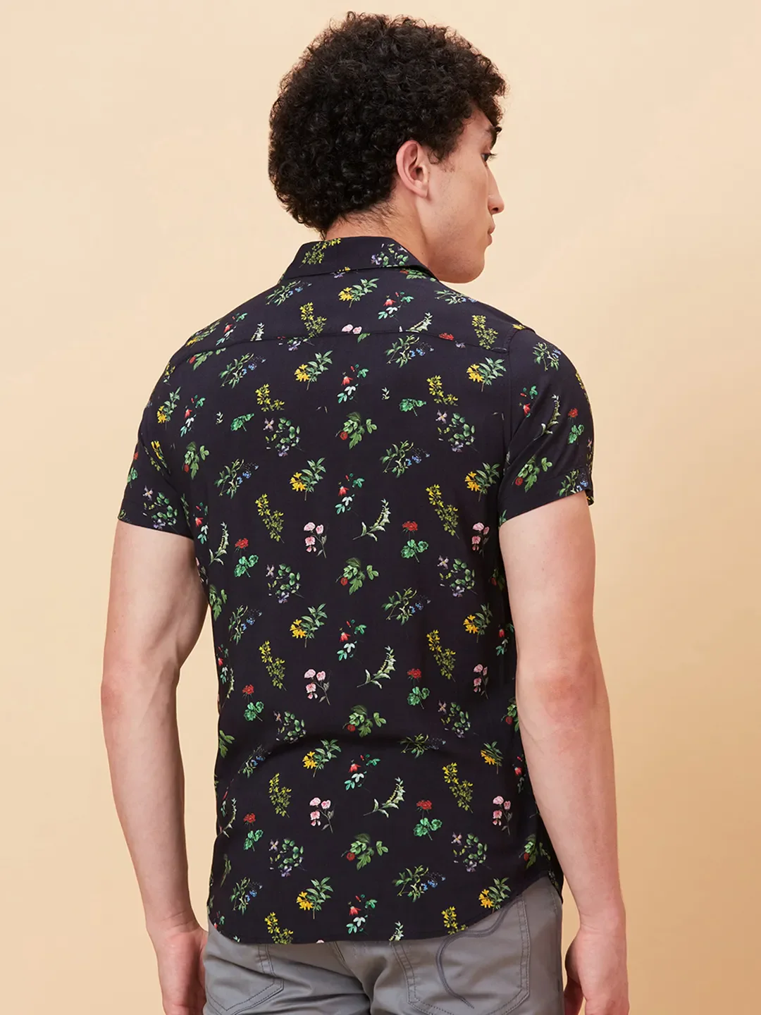 Black Slim Fit Regular Collar Men's Shirt by Being Human Clothing - Image 3