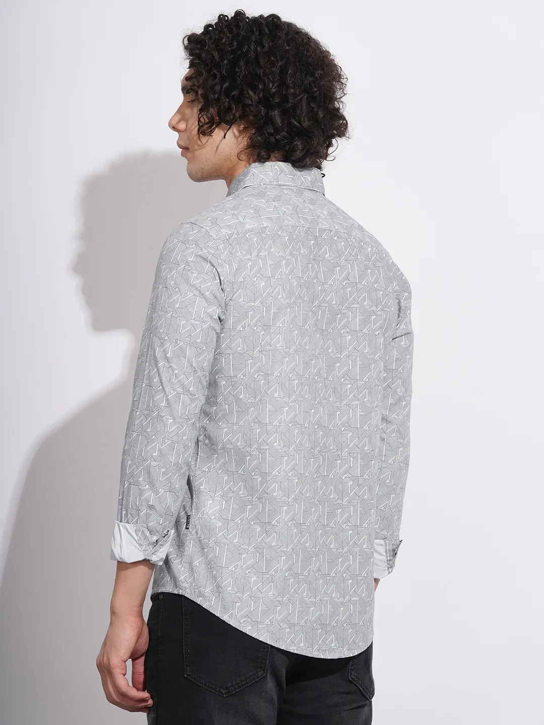 Black Slim Fit Regular Collar Men's Shirt by Being Human Clothing - Image 3