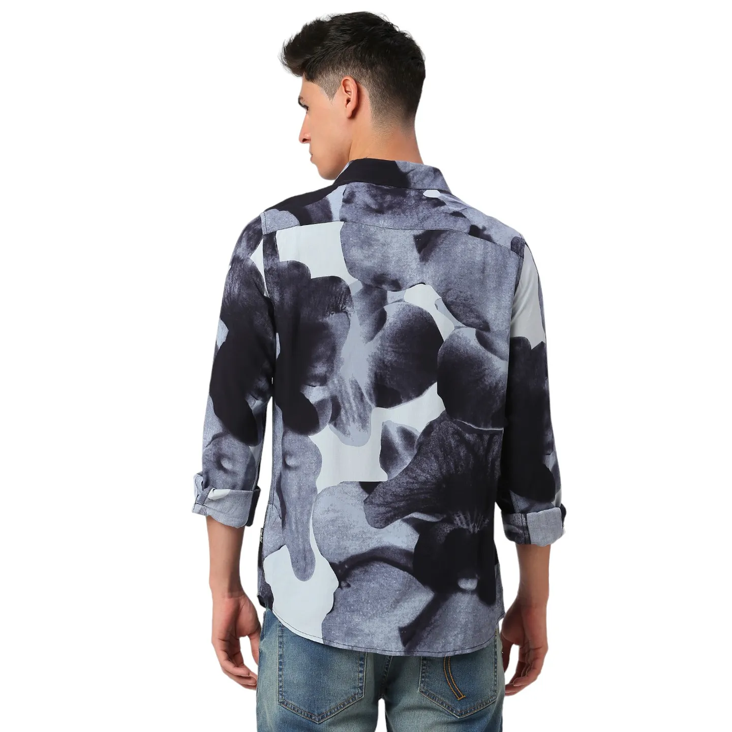 Black Slim Fit Regular Collar Men's Shirt by Being Human Clothing - Image 4