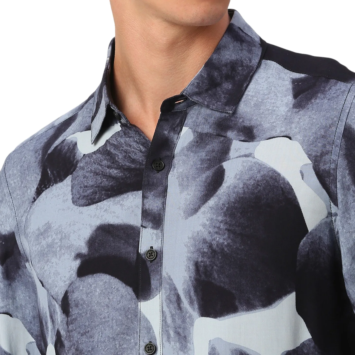 Black Slim Fit Regular Collar Men's Shirt by Being Human Clothing - Image 5