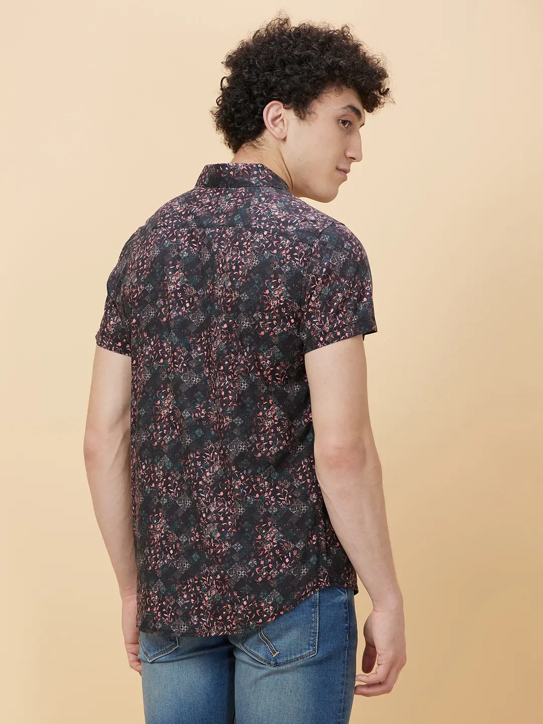 Black Slim Fit Regular Collar Men's Shirt by Being Human Clothing - Image 4