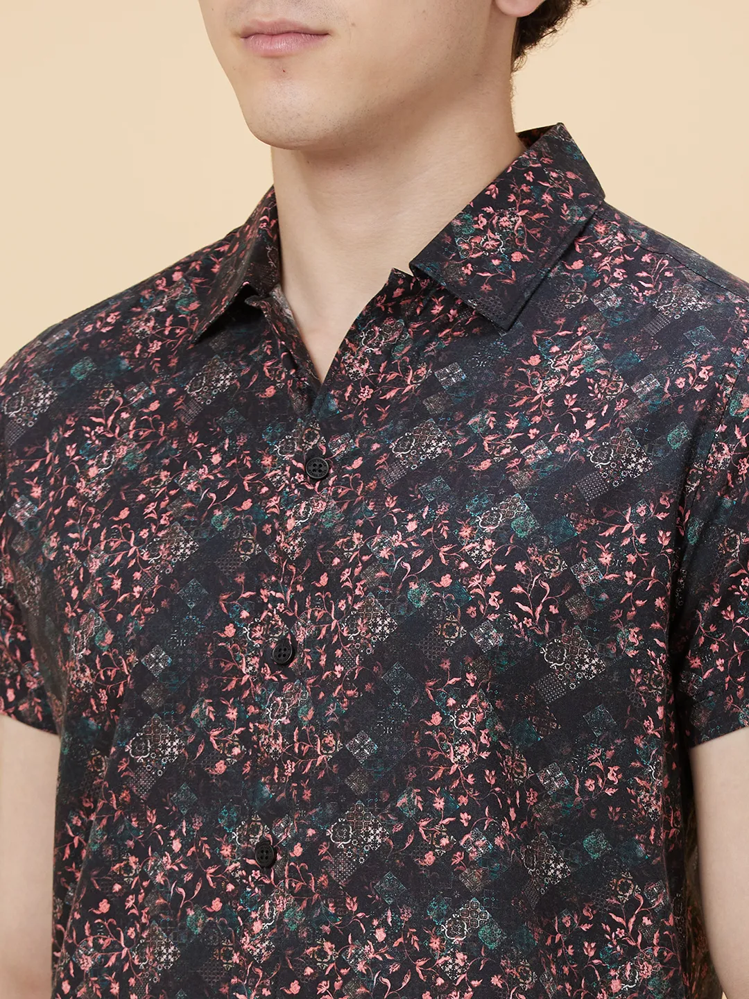 Black Slim Fit Regular Collar Men's Shirt by Being Human Clothing - Image 5