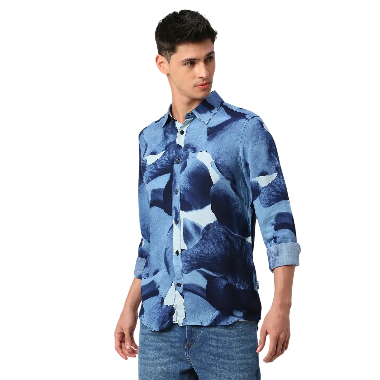 Off White Slim Fit Regular Collar Men's Shirt by Being Human Clothing - Image 2