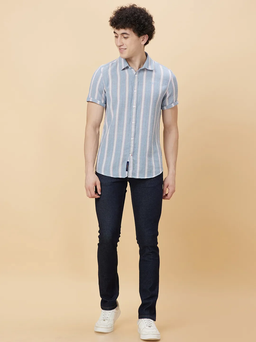 Dark Grey Slim Fit Regular Collar Men's Shirt by Being Human Clothing - Image 2