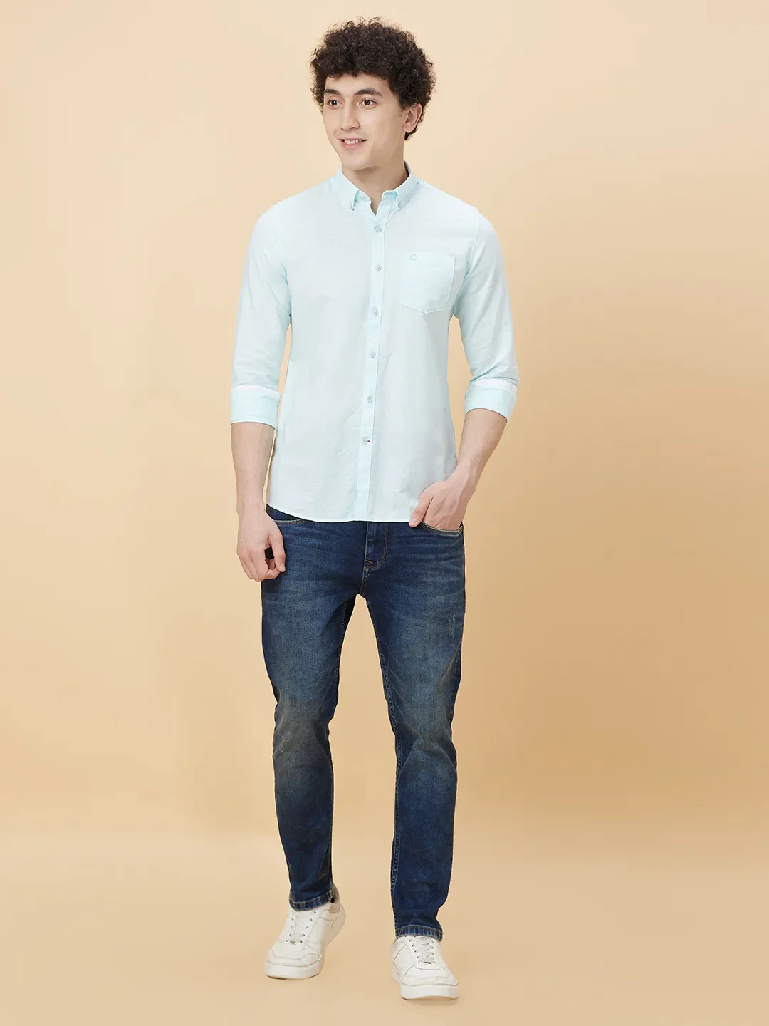 Mint Slim Fit Regular Collar Men's Shirt by Being Human Clothing - Image 2