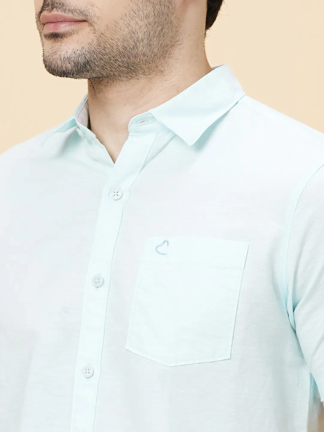 Mint Slim Fit Regular Collar Men's Shirt by Being Human Clothing - Image 5