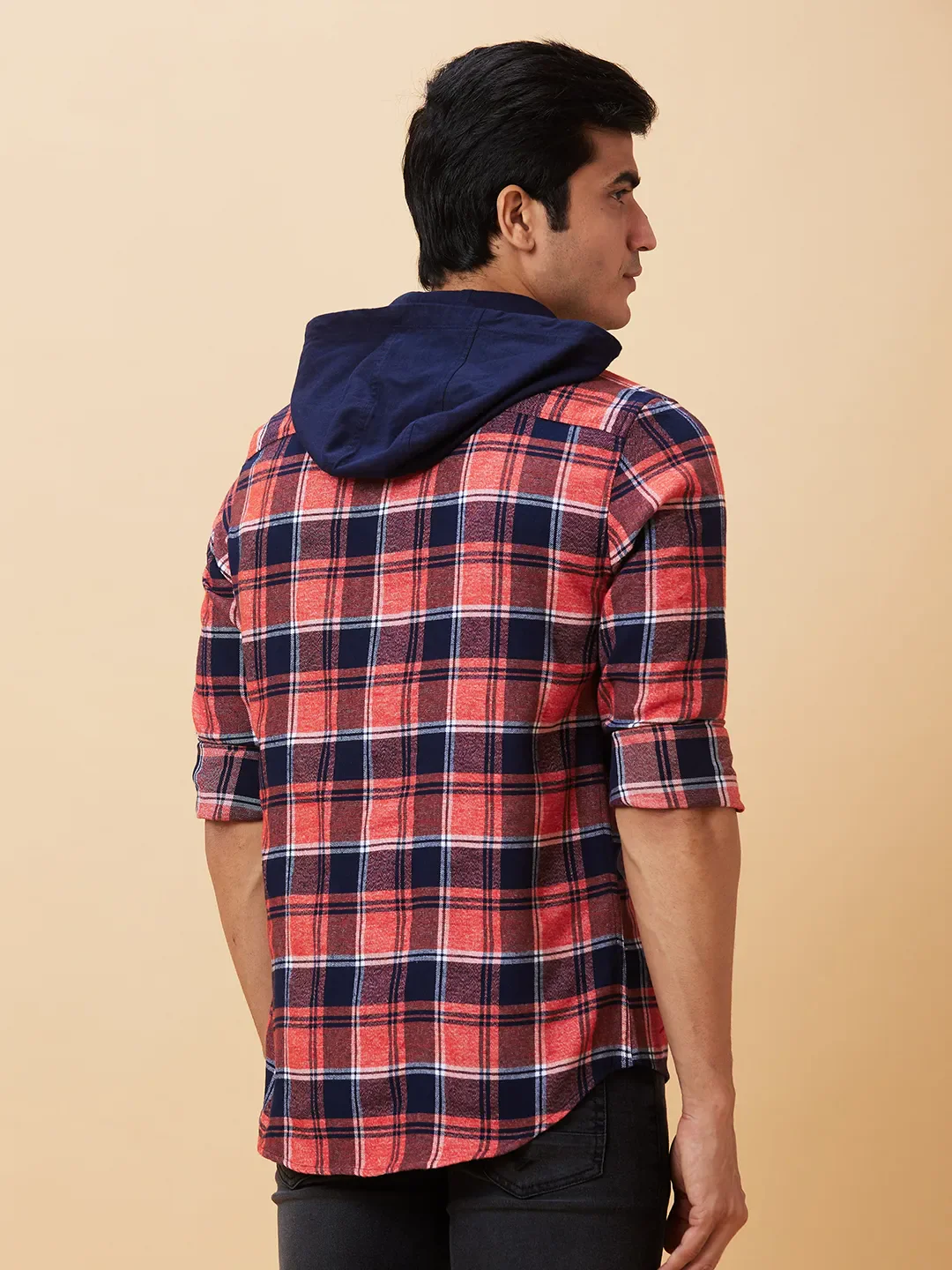 Blue Slim Straight Fit Regular Collar Long Sleeves Men's Shirt by Being Human Clothing - Image 3
