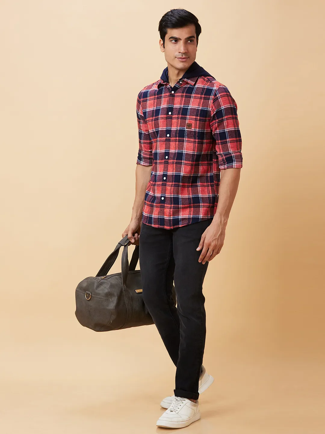 Blue Slim Straight Fit Regular Collar Long Sleeves Men's Shirt by Being Human Clothing - Image 6