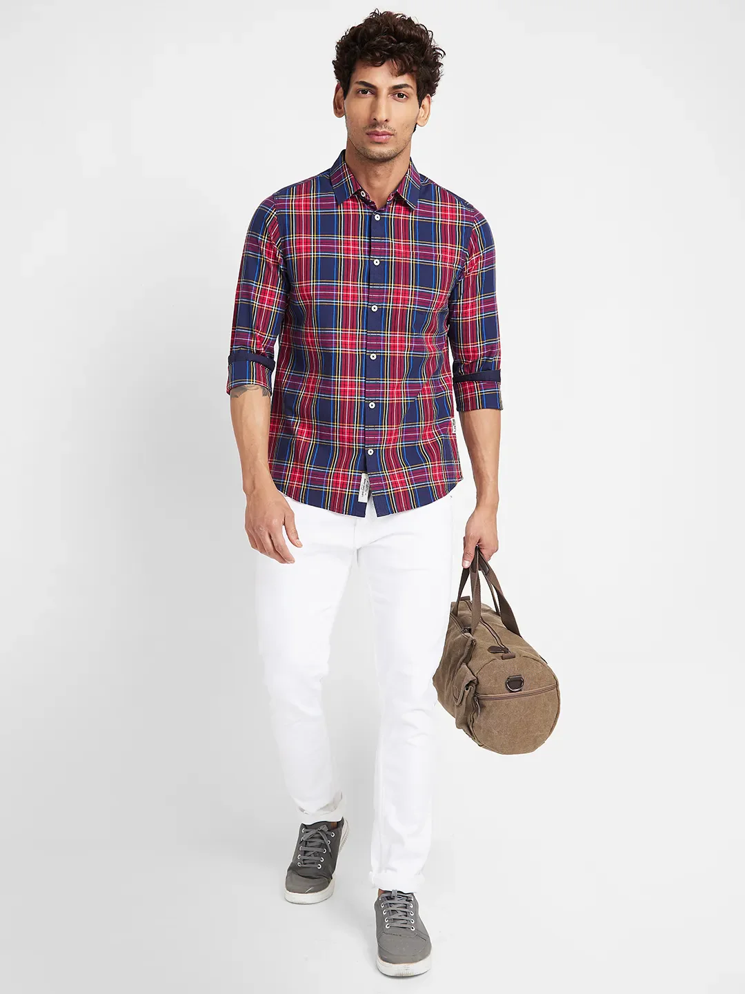 Navy Slim Fit Regular Collar Men's Shirt by Being Human Clothing - Image 6