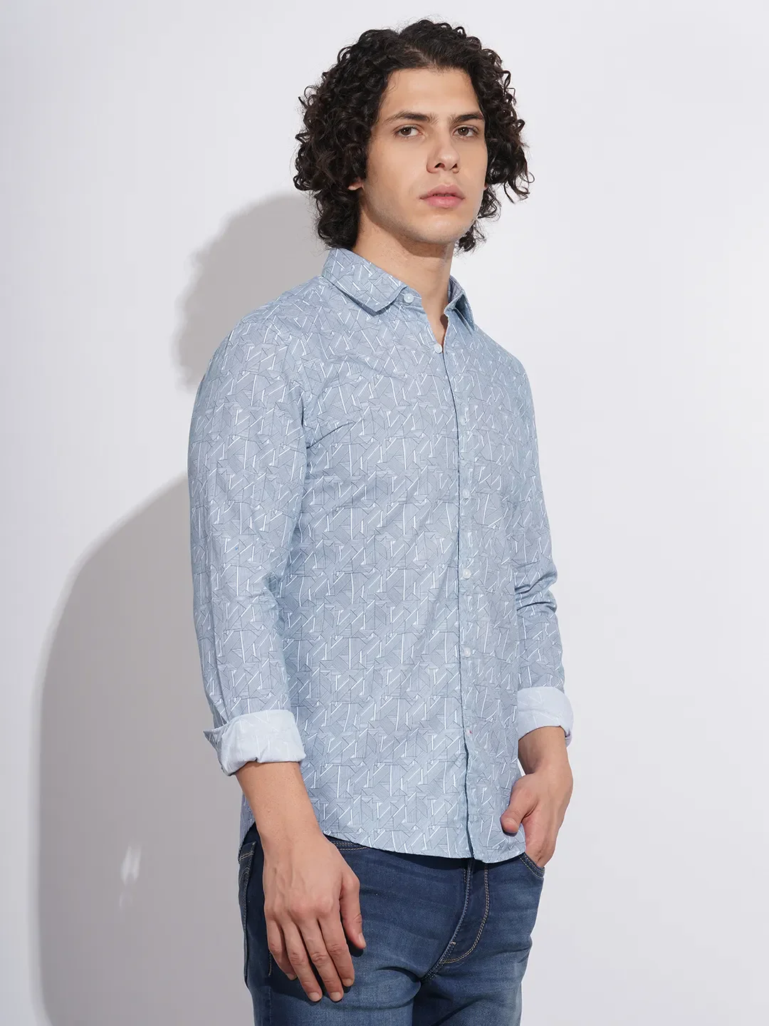 Navy Slim Fit Regular Collar Men's Shirt by Being Human Clothing - Image 2