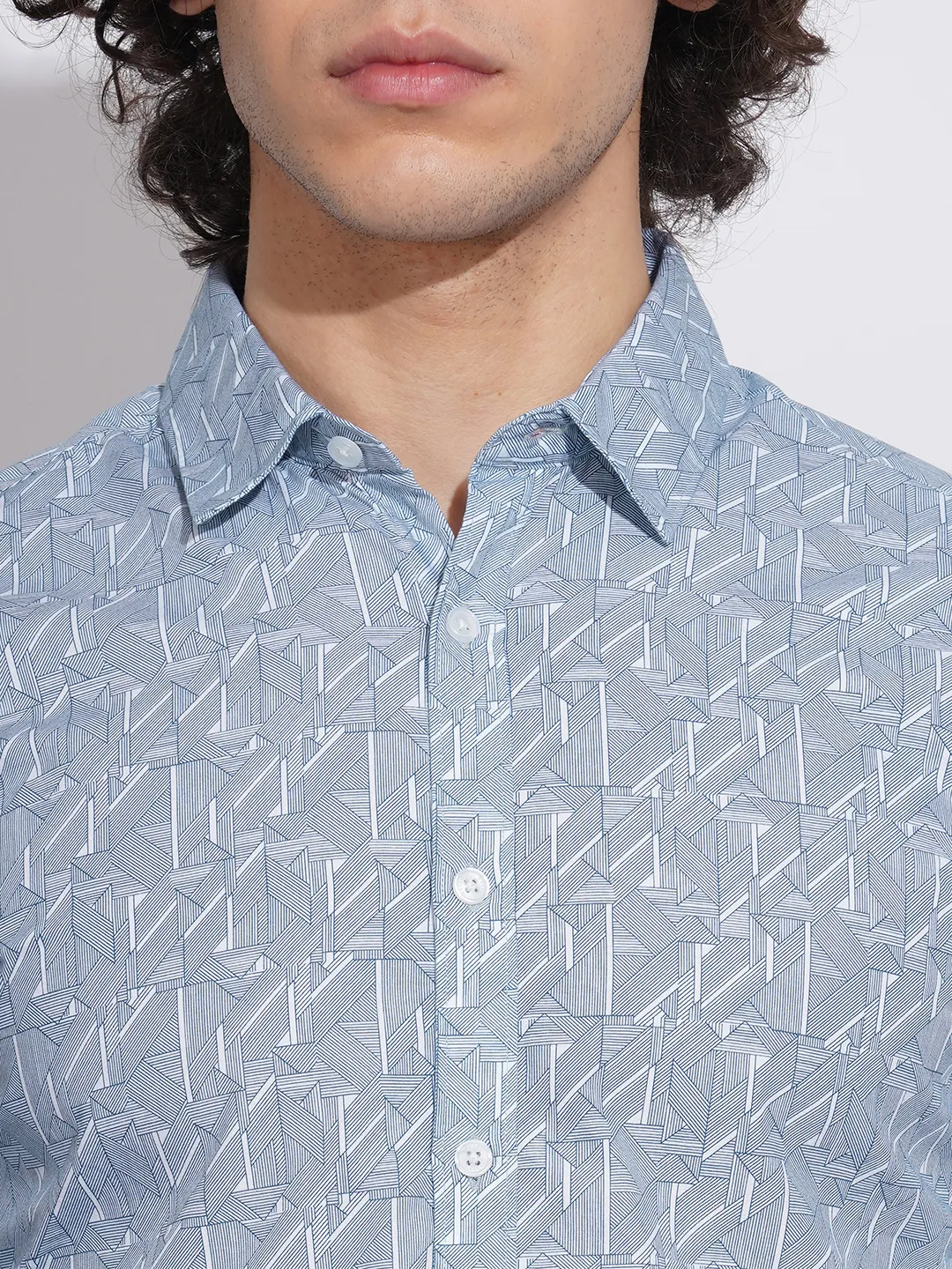 Navy Slim Fit Regular Collar Men's Shirt by Being Human Clothing - Image 5