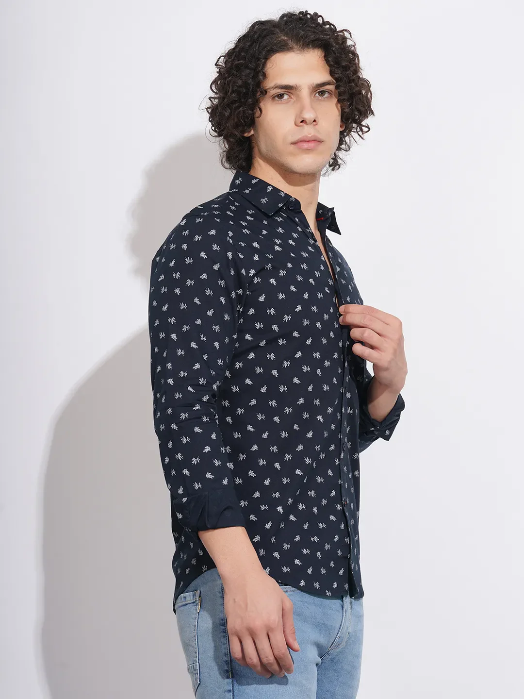 Navy Slim Fit Regular Collar Men's Shirt by Being Human Clothing - Image 2