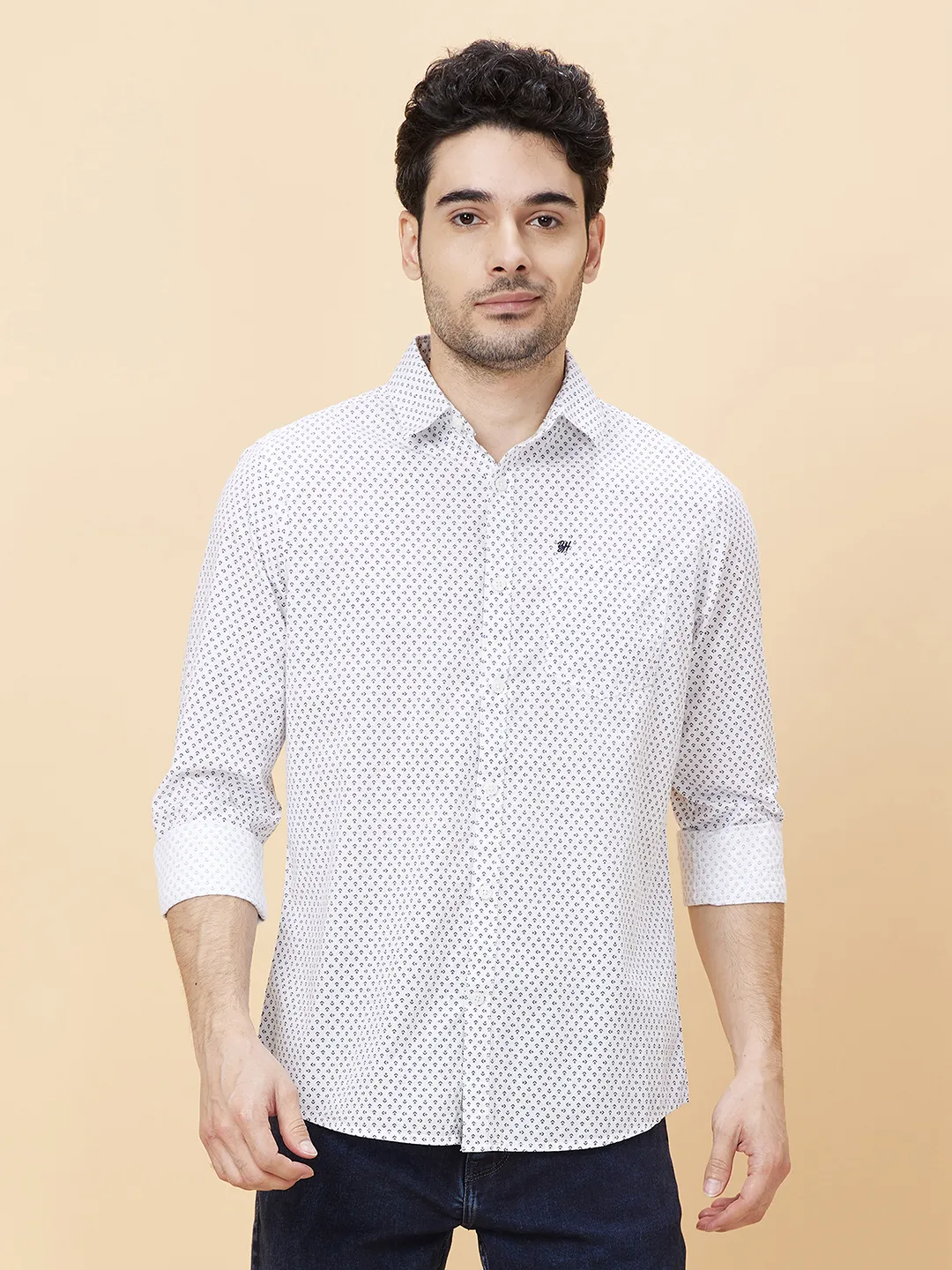 Navy Slim Fit Regular Collar Men's Shirt by Being Human Clothing