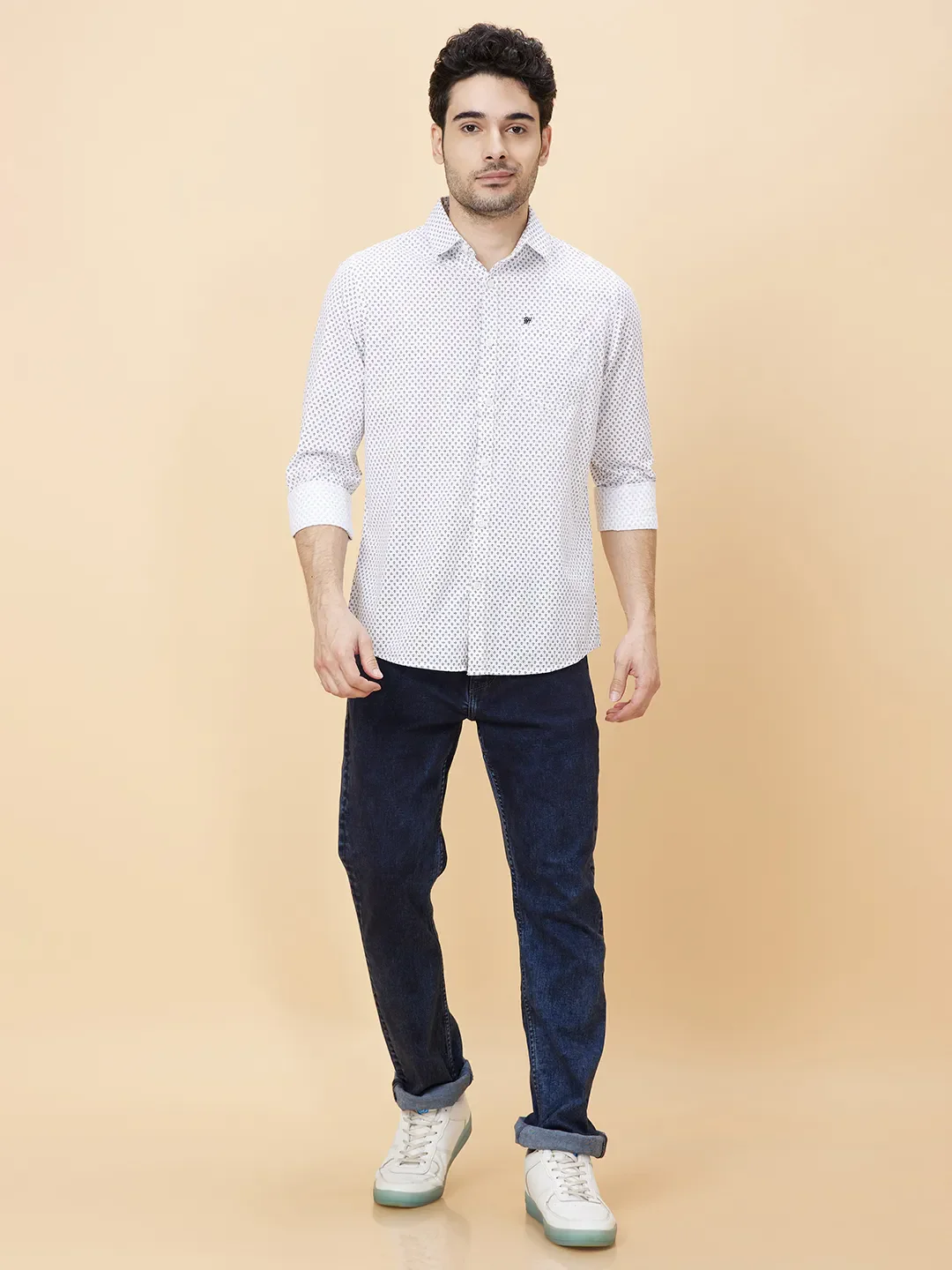 Navy Slim Fit Regular Collar Men's Shirt by Being Human Clothing - Image 2