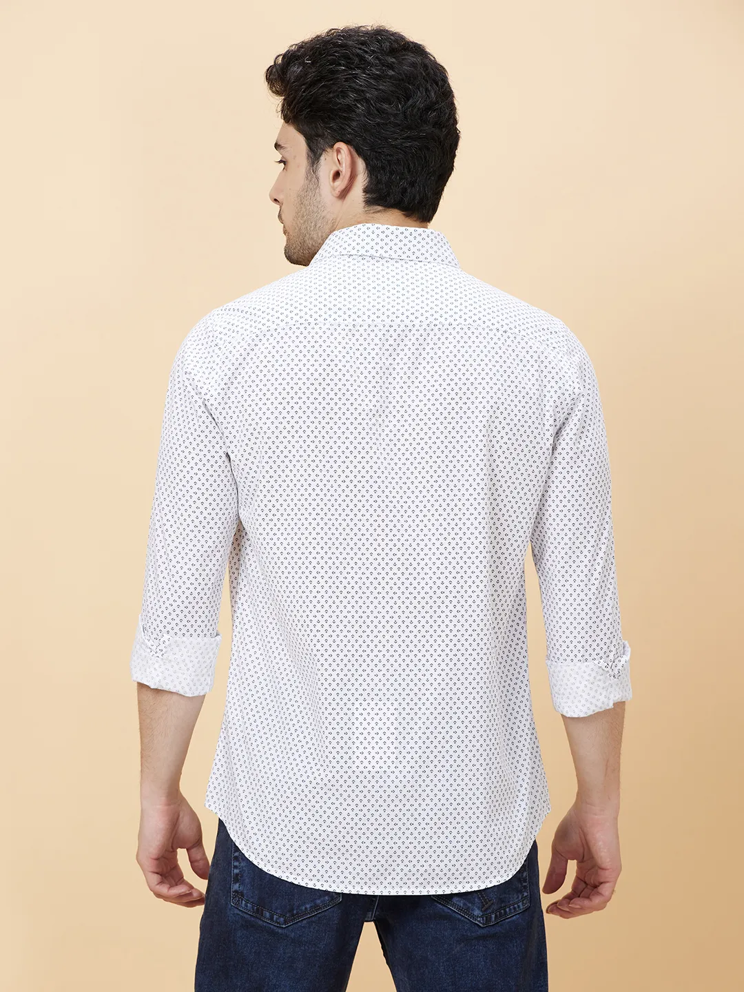 Navy Slim Fit Regular Collar Men's Shirt by Being Human Clothing - Image 4