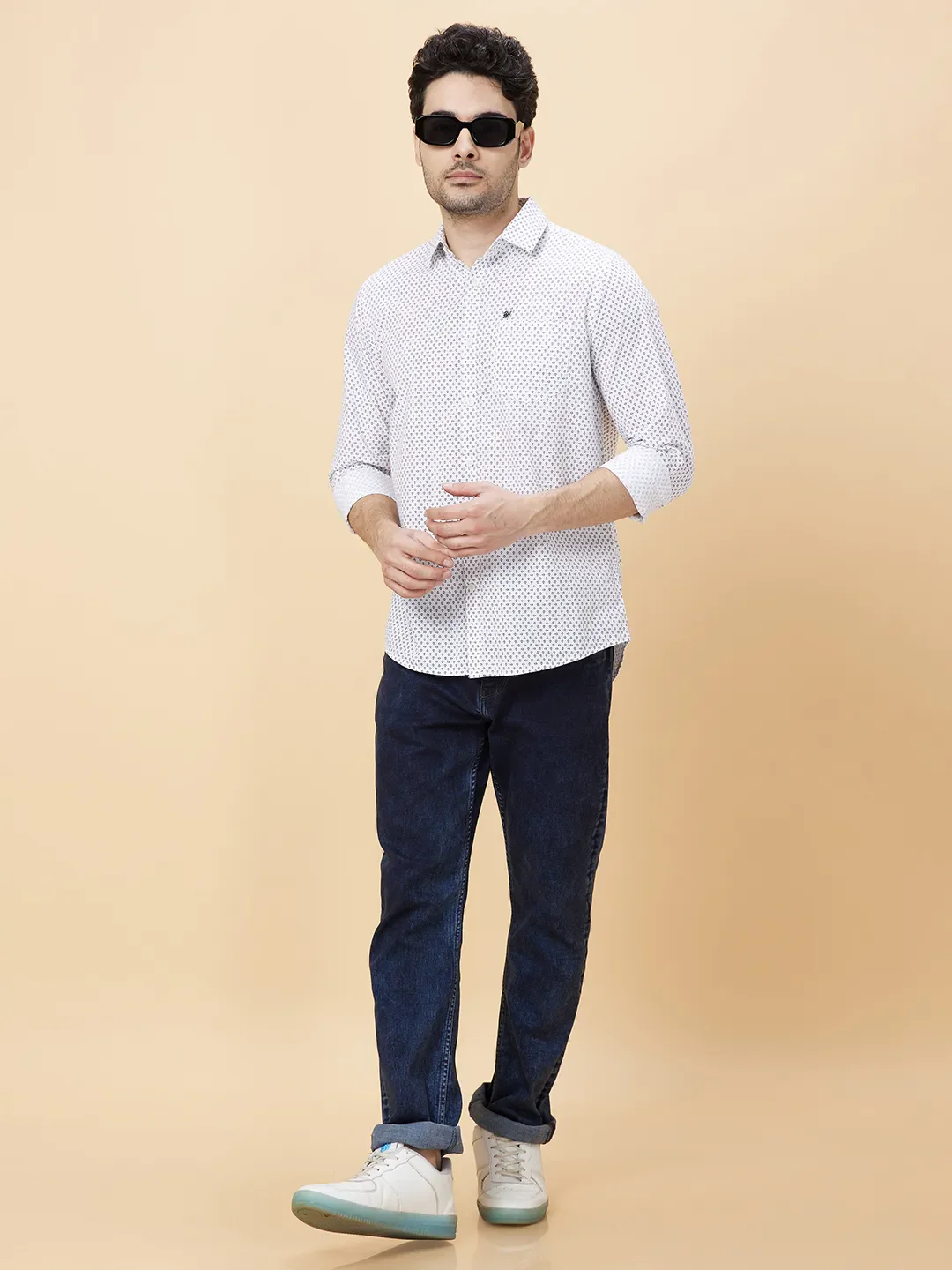 Navy Slim Fit Regular Collar Men's Shirt by Being Human Clothing - Image 6