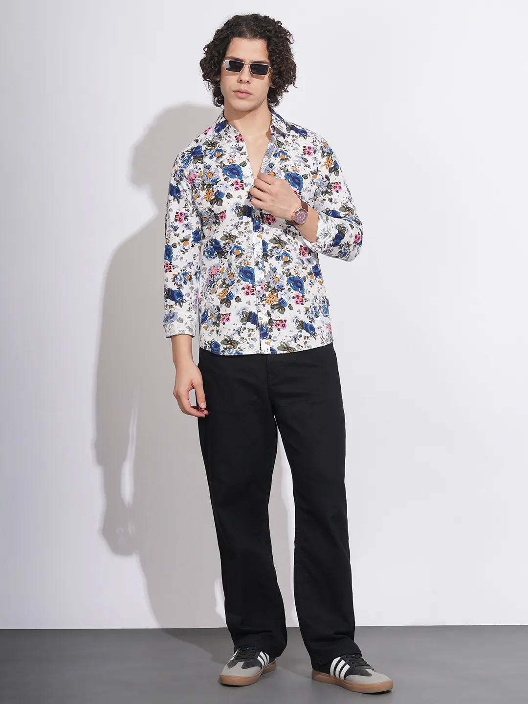 White Slim Straight Fit Regular Collar Long Sleeves Men's Shirt by Being Human Clothing - Image 4