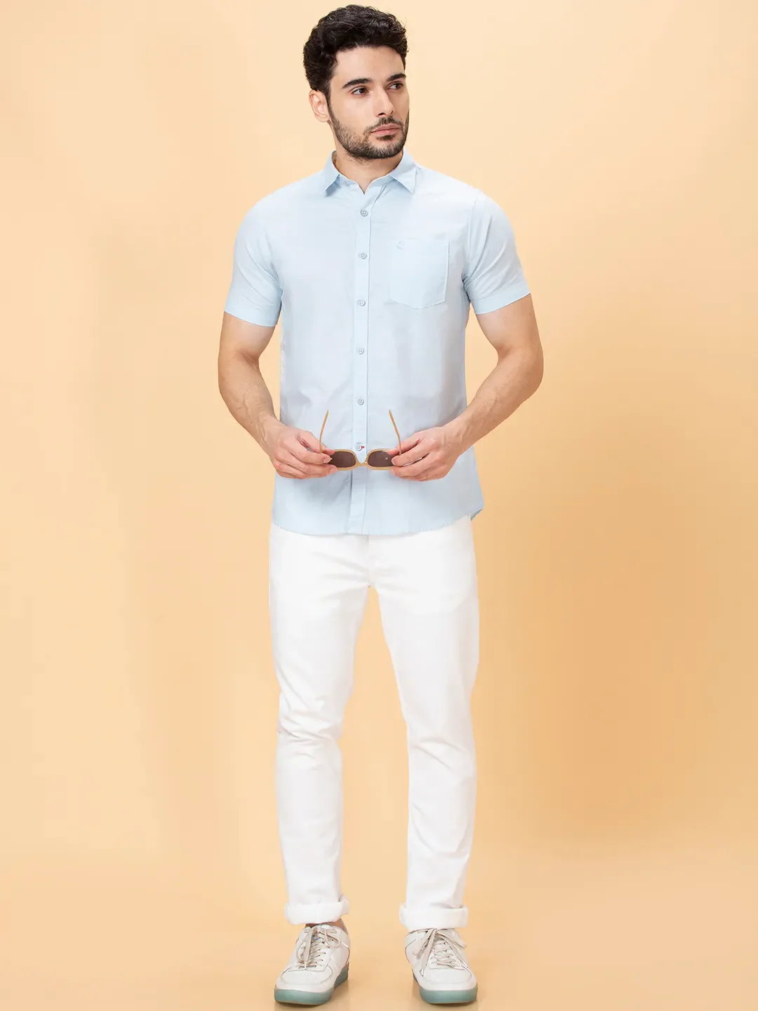 Sky Slim Fit Regular Collar Men's Shirt by Being Human Clothing - Image 2