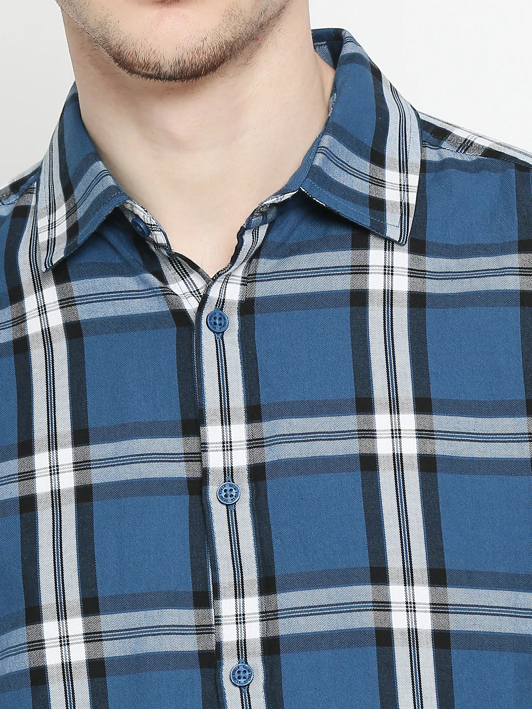 Green Slim Straight Fit Regular Collar Long Sleeves Men's Shirt by Being Human Clothing - Image 5