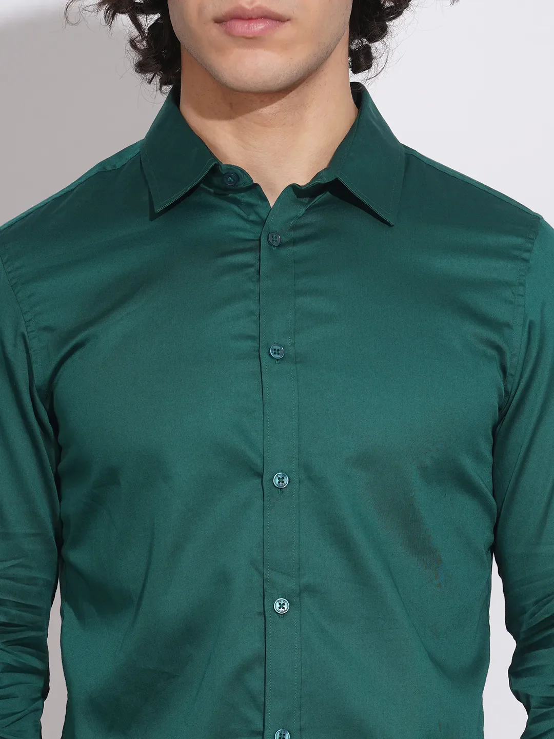 Teal Slim Fit Regular Collar Men's Shirt by Being Human Clothing - Image 5