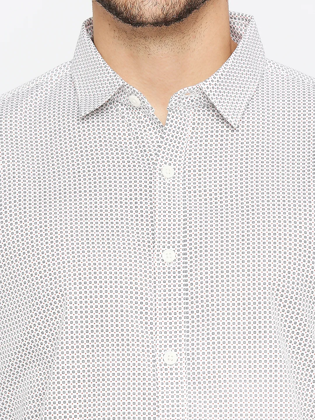 White Slim Straight Fit Regular Collar Long Sleeves Men's Shirt by Being Human Clothing - Image 5