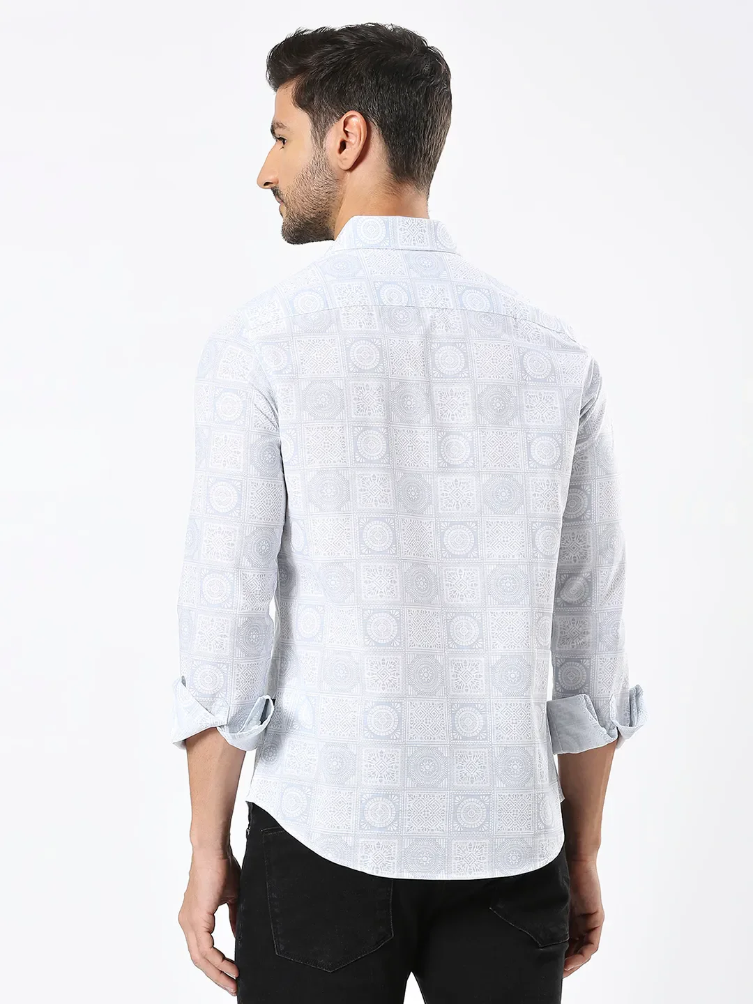 White Slim Fit Regular Collar Men's Shirt by Being Human Clothing - Image 4