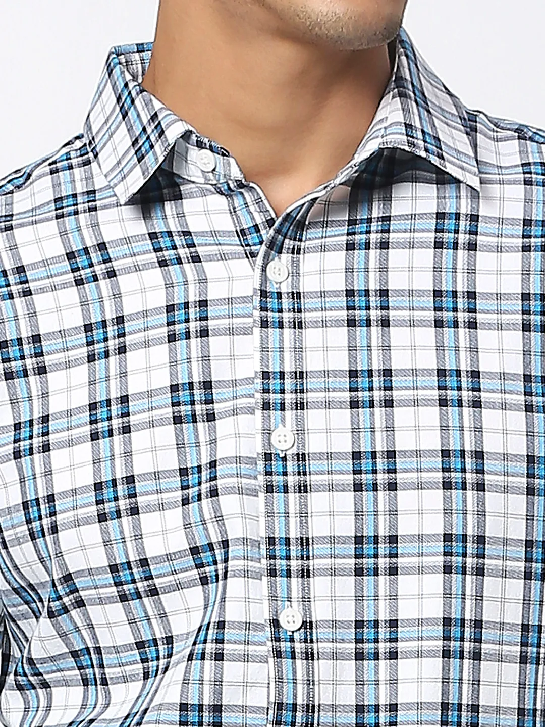 White Slim Fit Regular Collar Men's Shirt by Being Human Clothing - Image 5