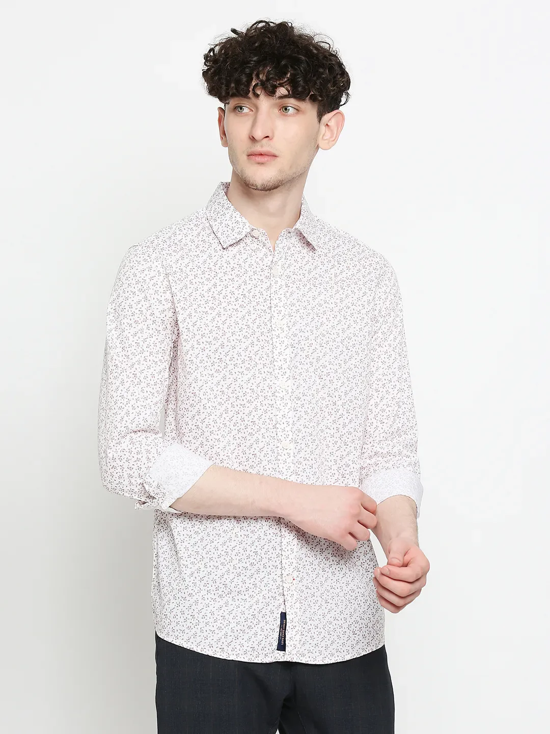 White Slim Fit Regular Collar Men's Shirt by Being Human Clothing - Image 3