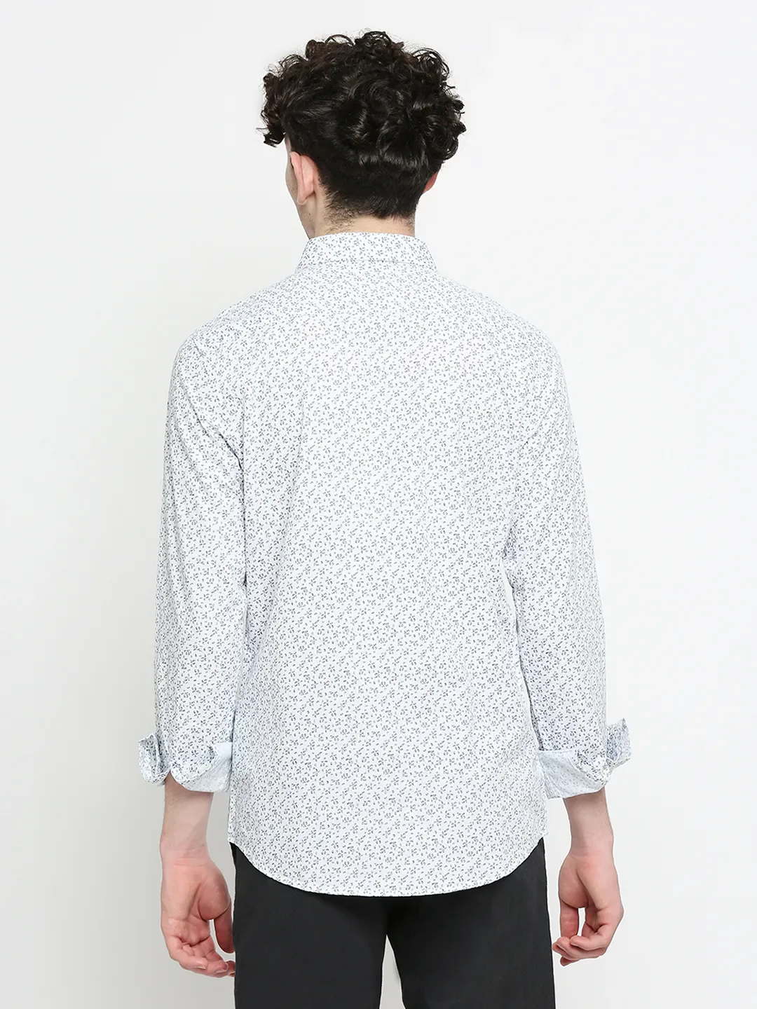 White Slim Fit Regular Collar Men's Shirt by Being Human Clothing - Image 3