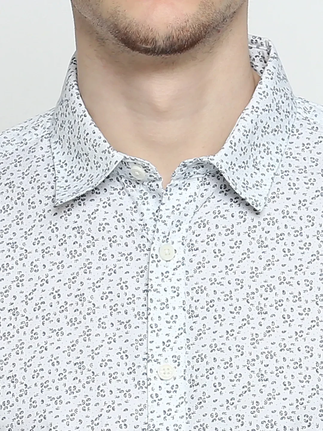 White Slim Fit Regular Collar Men's Shirt by Being Human Clothing - Image 4