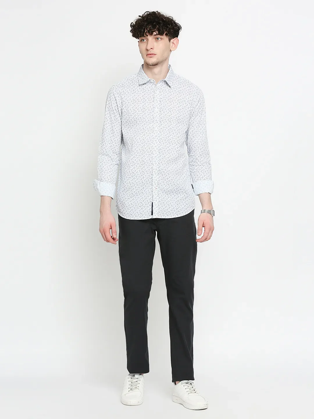 White Slim Fit Regular Collar Men's Shirt by Being Human Clothing - Image 5