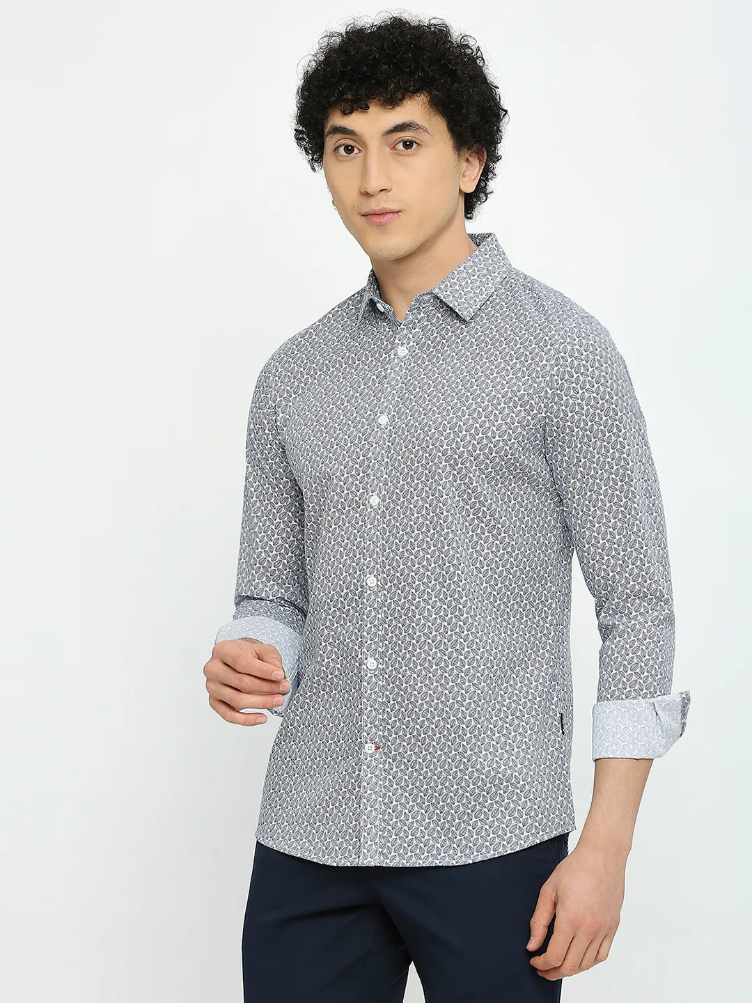 White Slim Fit Regular Collar Men's Shirt by Being Human Clothing - Image 2