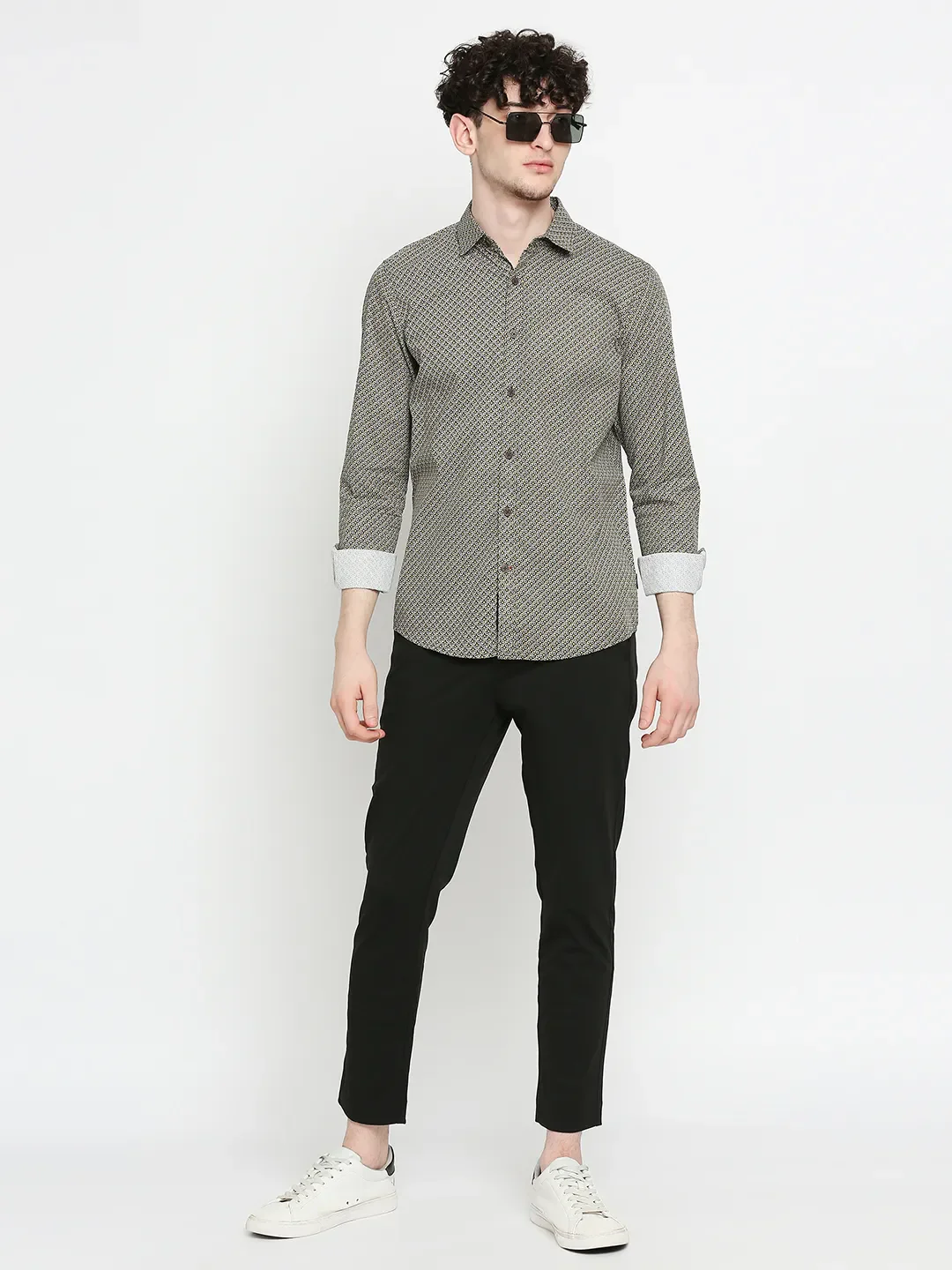 White Slim Fit Regular Collar Men's Shirt by Being Human Clothing - Image 6
