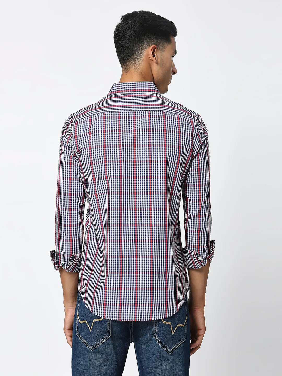 White Slim Fit Regular Collar Men's Shirt by Being Human Clothing - Image 4