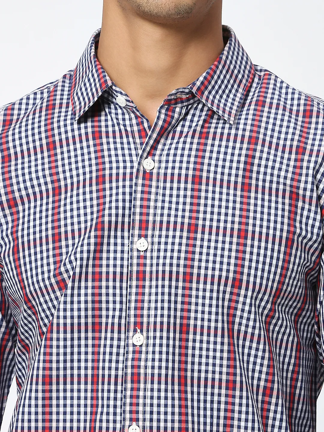White Slim Fit Regular Collar Men's Shirt by Being Human Clothing - Image 5