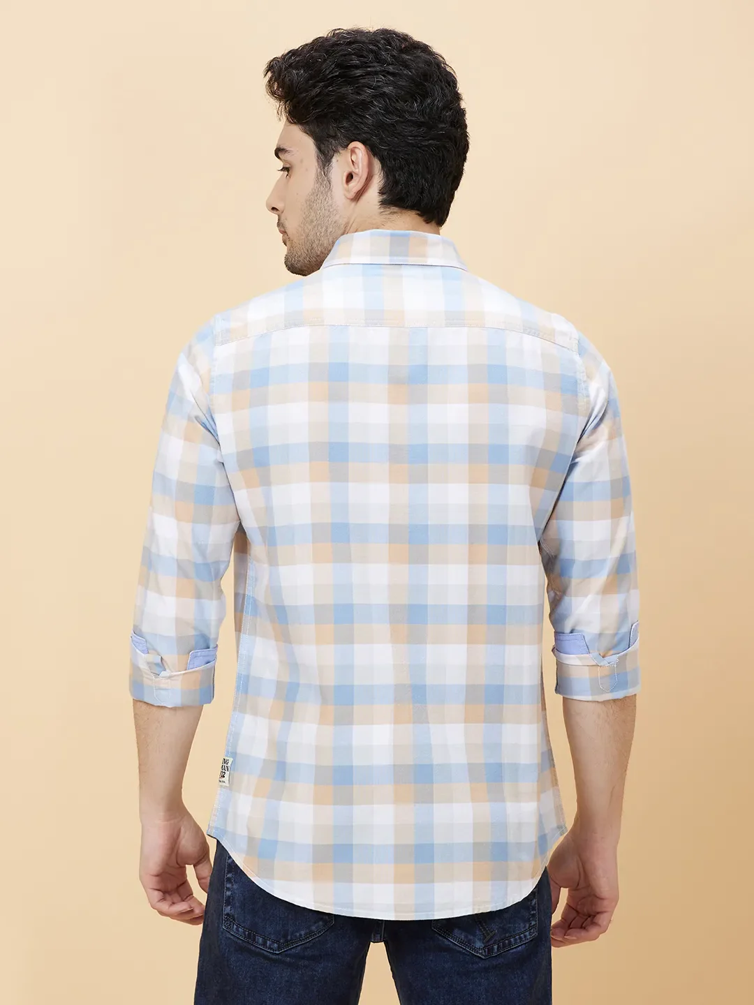White Slim Fit Regular Collar Men's Shirt by Being Human Clothing - Image 4
