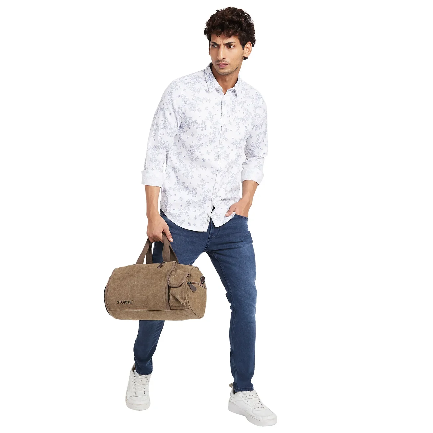 White Slim Fit Regular Collar Men's Shirt by Being Human Clothing - Image 5
