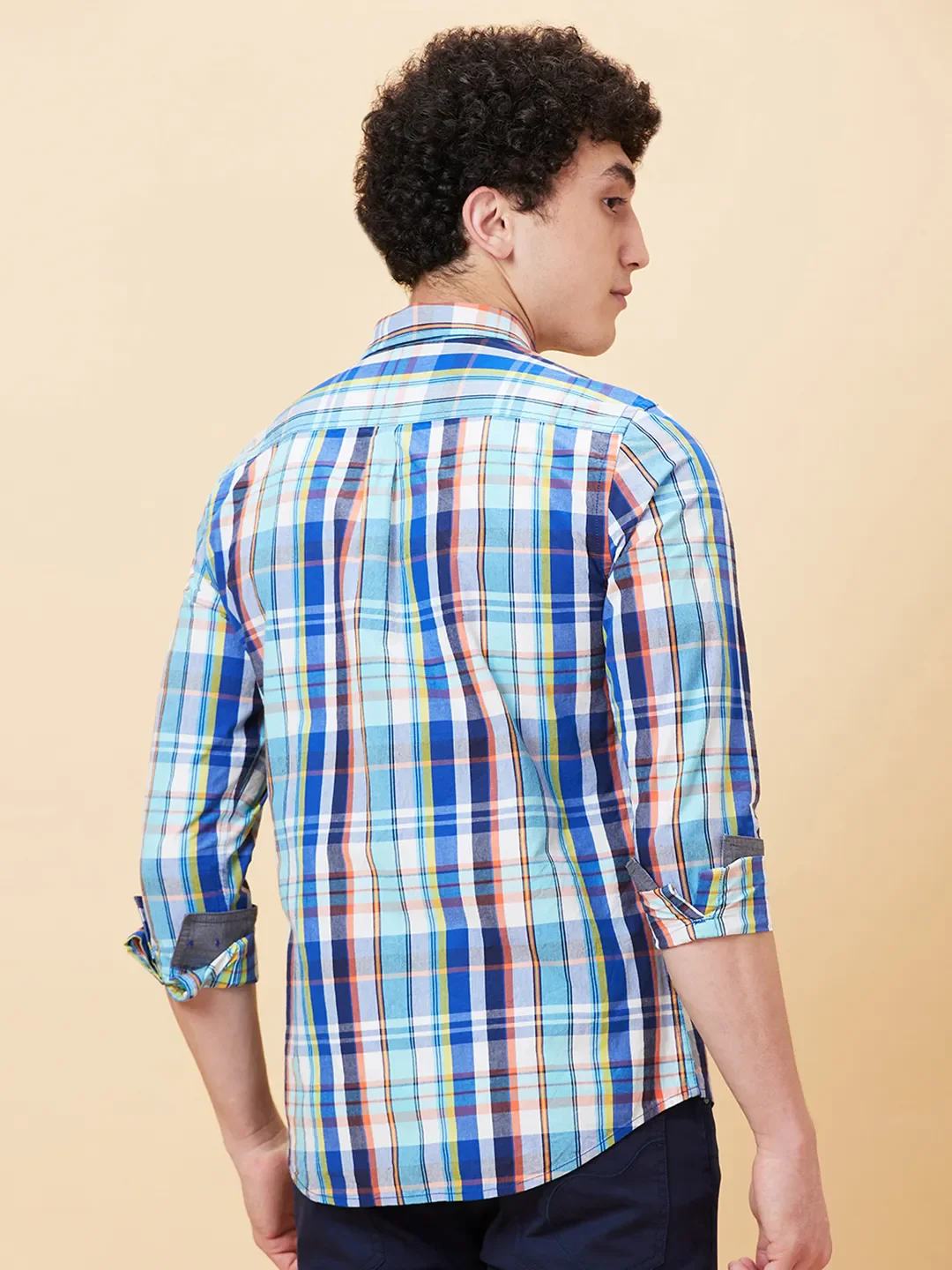 White Slim Fit Regular Collar Men's Shirt by Being Human Clothing - Image 2