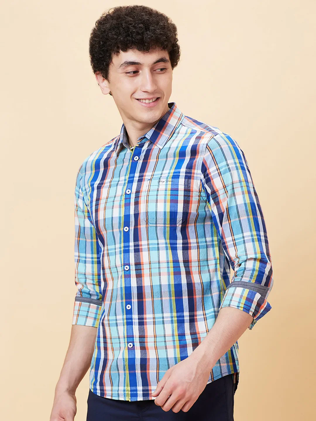 White Slim Fit Regular Collar Men's Shirt by Being Human Clothing - Image 3