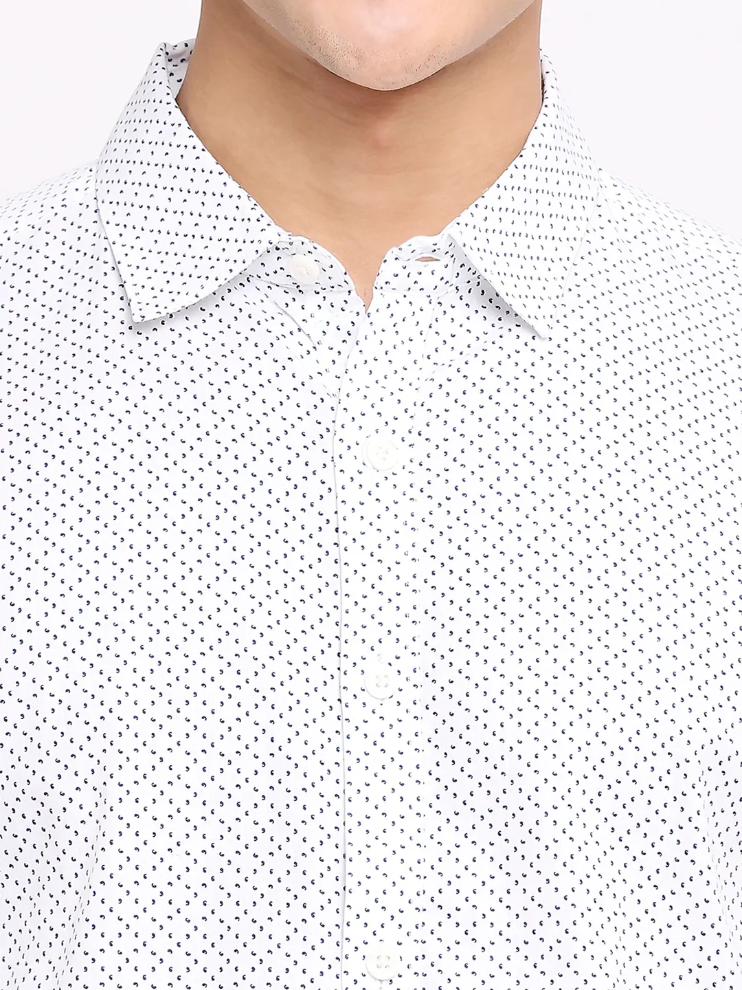 White Slim Fit Regular Collar Men's Shirt by Being Human Clothing - Image 5