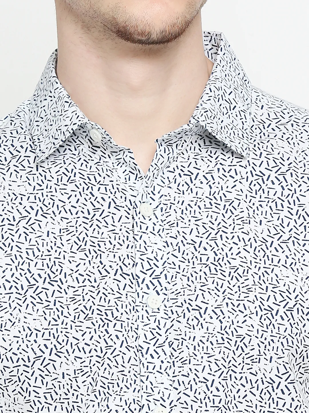 White Slim Straight Fit Regular Collar Long Sleeves Men's Shirt by Being Human Clothing - Image 5