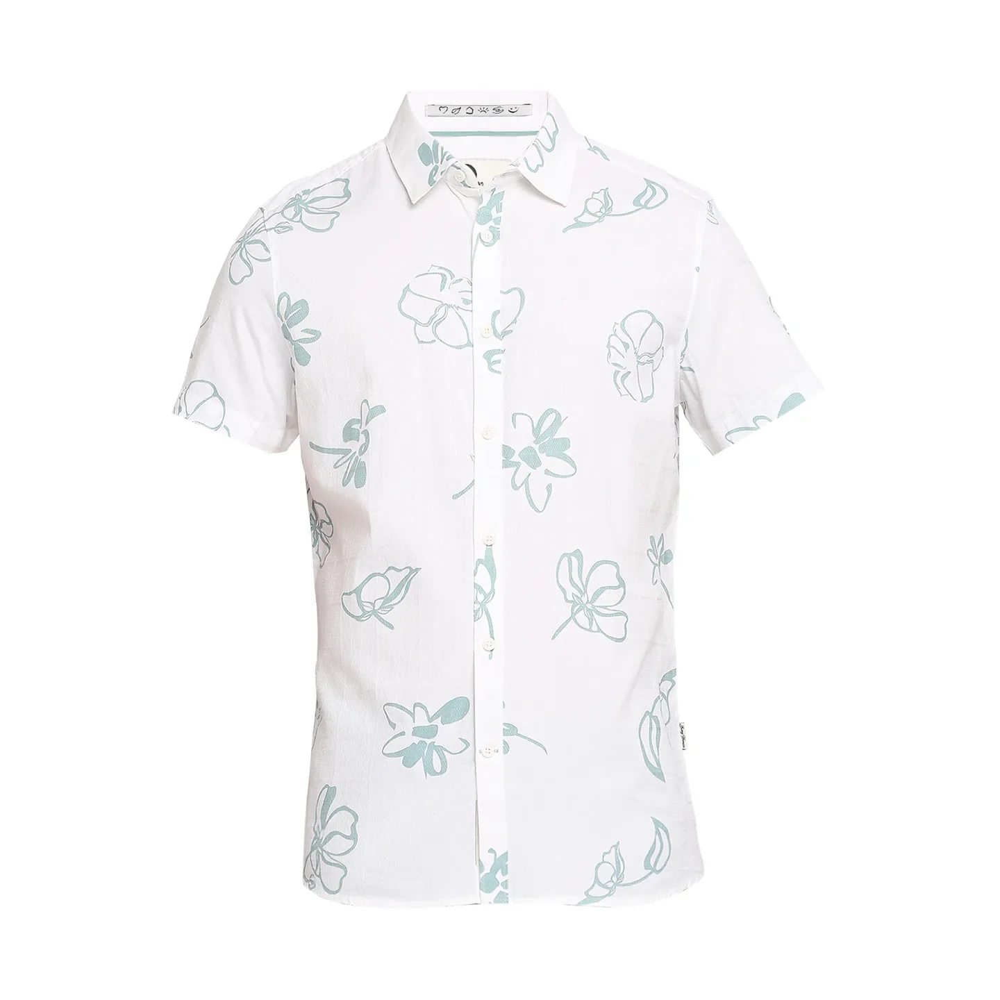 White Slim Straight Fit Polo Neck Short Sleeves Cotton Men's Shirt by Being Human Clothing - Image 7