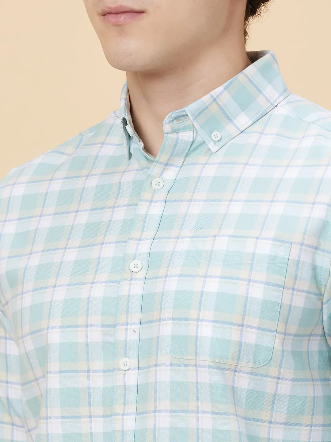 White Slim Straight Fit Regular Collar Long Sleeves Men's Shirt by Being Human Clothing - Image 5