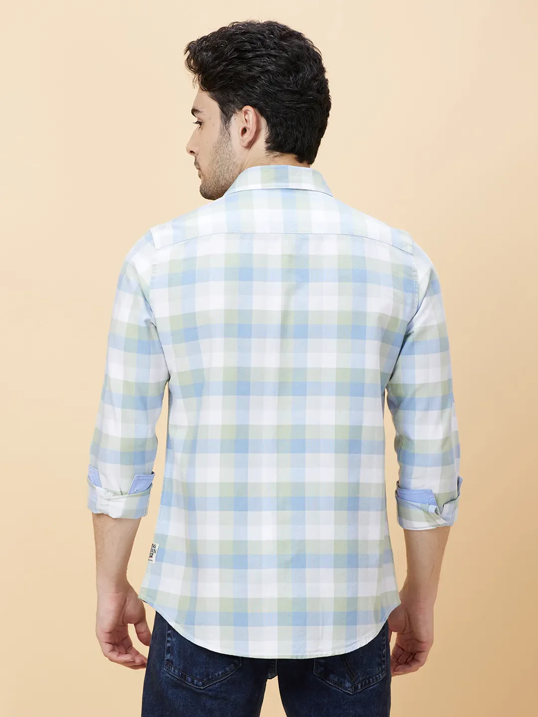 White Slim Fit Regular Collar Men's Shirt by Being Human Clothing - Image 4