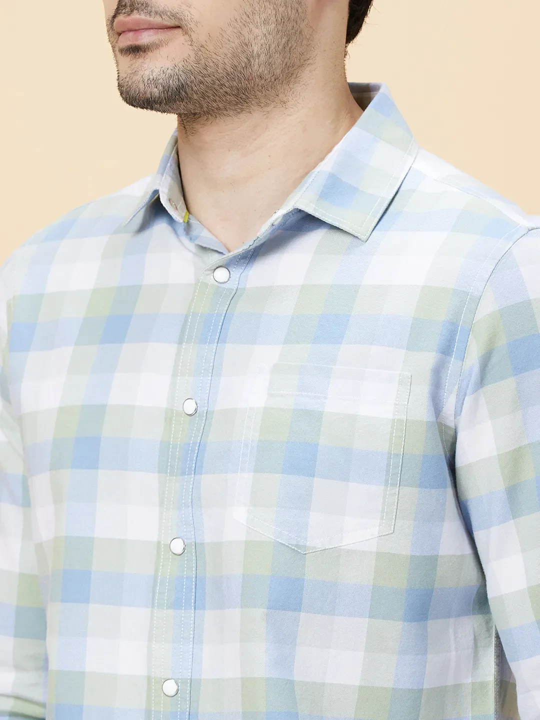 White Slim Fit Regular Collar Men's Shirt by Being Human Clothing - Image 5