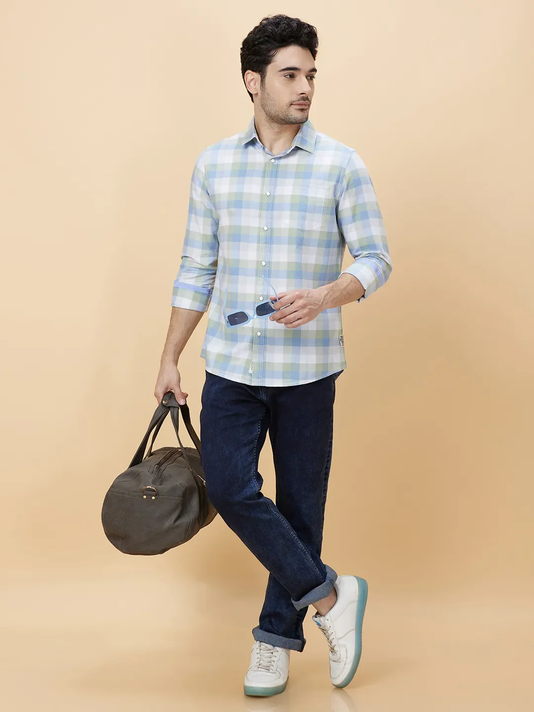 White Slim Fit Regular Collar Men's Shirt by Being Human Clothing - Image 6