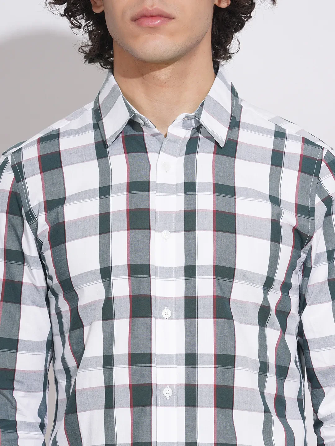 White Slim Fit Regular Collar Men's Shirt by Being Human Clothing - Image 5
