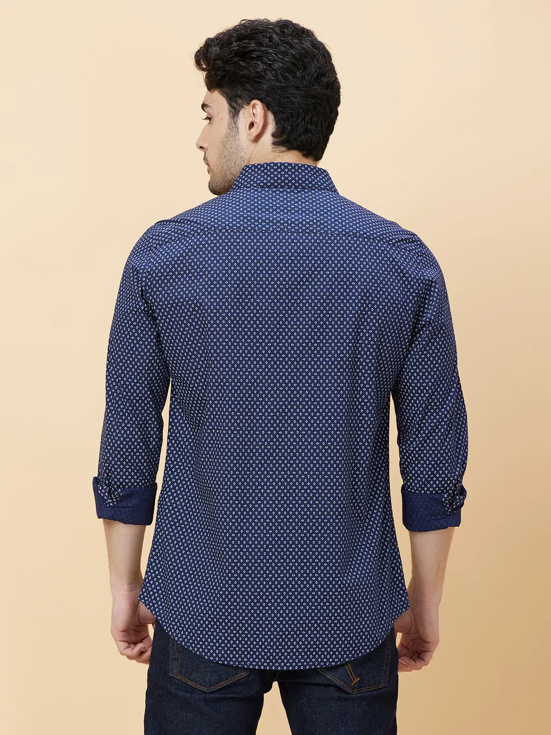 White Slim Fit Regular Collar Men's Shirt by Being Human Clothing - Image 4